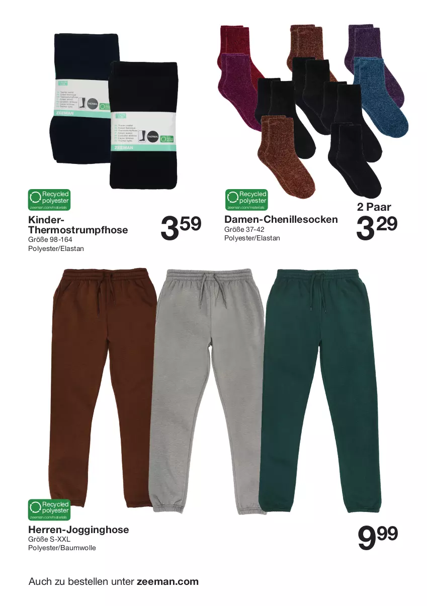 Aktueller Prospekt Zeeman - Prospekte - von 21.12 bis 27.12.2024 - strona 10 - produkty: Bau, baumwolle, elle, gin, hose, Jogginghose, Kinder, Ria, rum, socken, Strumpfhose, Thermostrumpfhose, wolle