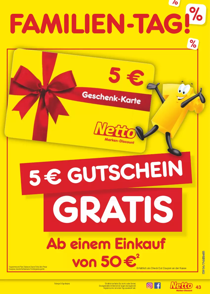 Aktueller Prospekt Netto Marken-Discount - Filial-Angebote - von 23.01 bis 28.01.2023 - strona 43 - produkty: angebot, bestpreis, buch, coupon, eduscho, eis, guthabenkarte, gutschein, milch, reis, Tchibo, Ti, ZTE