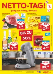 Gazetka promocyjna Netto Marken-Discount - Filial-Angebote - Gazetka - ważna od 28.01 do 28.01.2023 - strona 41 - produkty: angebot, auto, axe, bestpreis, brot, eis, fleisch, gin, golden toast, Haxe, kaffee, kaffeespezialitäten, mm extra, Reinigung, reis, Schal, schwein, schweine, sekt, senseo, Spezi, spülmaschinen, tasse, Ti, tisch, toast, Toastbrot, wein, weine, wurst, wurst in selbstbedienung, ZTE