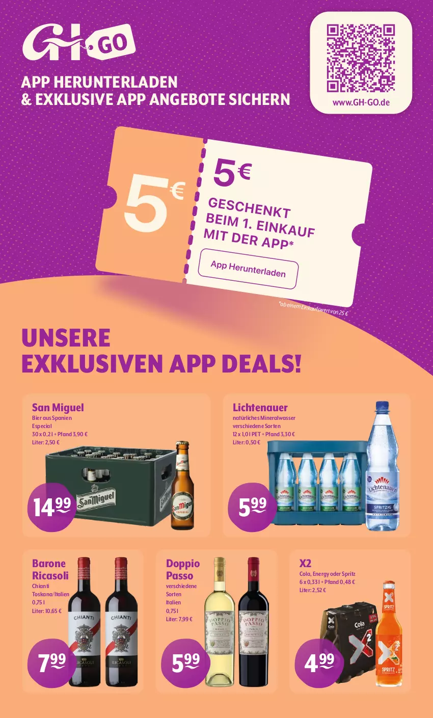 Aktueller Prospekt Getraenke Hoffmann - Prospekte - von 22.09 bis 27.09.2025 - strona 9 - produkty: Alwa, angebot, angebote, auer, bier, chia, chianti, cola, doppio passo, lichtenauer, mineralwasser, natürliches mineralwasser, passo, Ti, wasser