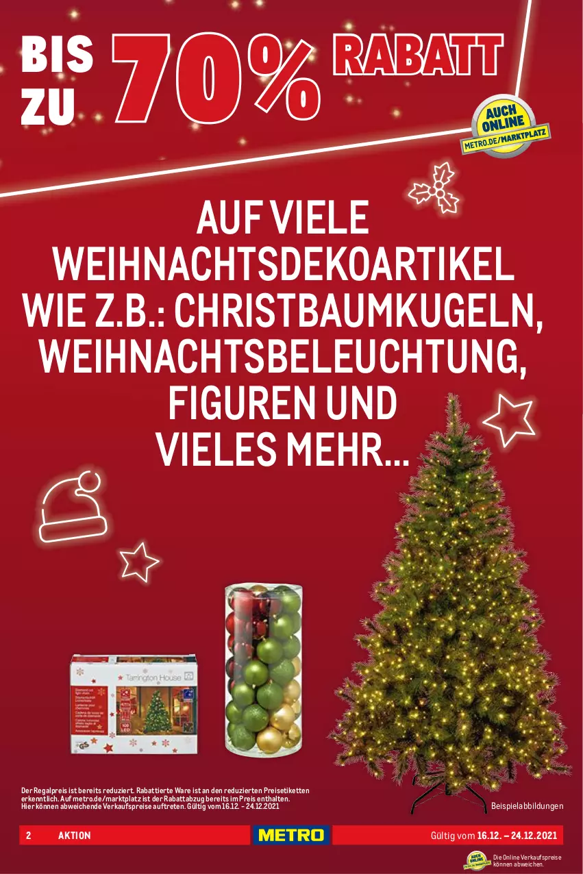 Aktueller Prospekt Metro - NonFood - von 16.12 bis 24.12.2021 - strona 2 - produkty: Bau, Baumkugel, beispielabbildung, beleuchtung, eis, Kette, Kugel, Metro, regal, reis, Ti, Weihnachtsbeleuchtung