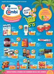 Gazetka promocyjna Combi - Prospekte - Gazetka - ważna od 22.07 do 22.07.2023 - strona 1 - produkty: angebot, angebote, aufstrich, Becher, beutel, brot, brotaufstrich, butter, buttermilch, colgate, creme, drink, eis, energizer, flasche, geback, heinz, ketchup, LG, lorenz, mayonnaise, milch, milram, Popp, rapsöl, reis, rotkohl, Schal, Schale, schogetten, steak, tafeläpfel, Ti, tomate, tomaten, tomatenketchup, Wella, Yo, zahncreme, ZTE