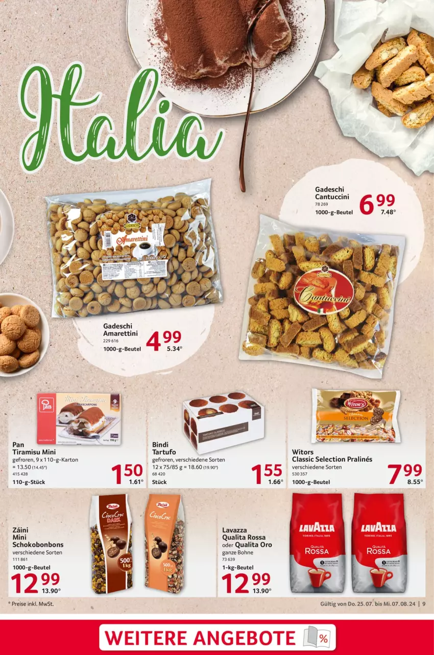 Aktueller Prospekt Selgros - Gastronomie - von 25.07 bis 07.08.2024 - strona 9 - produkty: angebot, angebote, beutel, bohne, bonbons, cantuccini, cin, eis, lavazza, reis, schoko, Tartufo, Ti, tiramisu, tuc