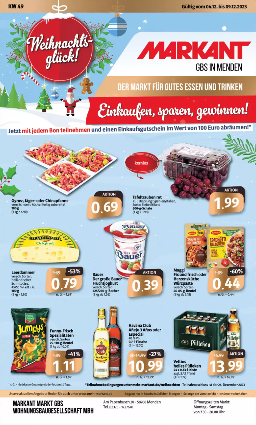 Aktueller Prospekt Markant - Prospekte - von 04.12 bis 09.12.2023 - strona 1 - produkty: angebot, angebote, Bau, elle, gutschein, Ti, uhr