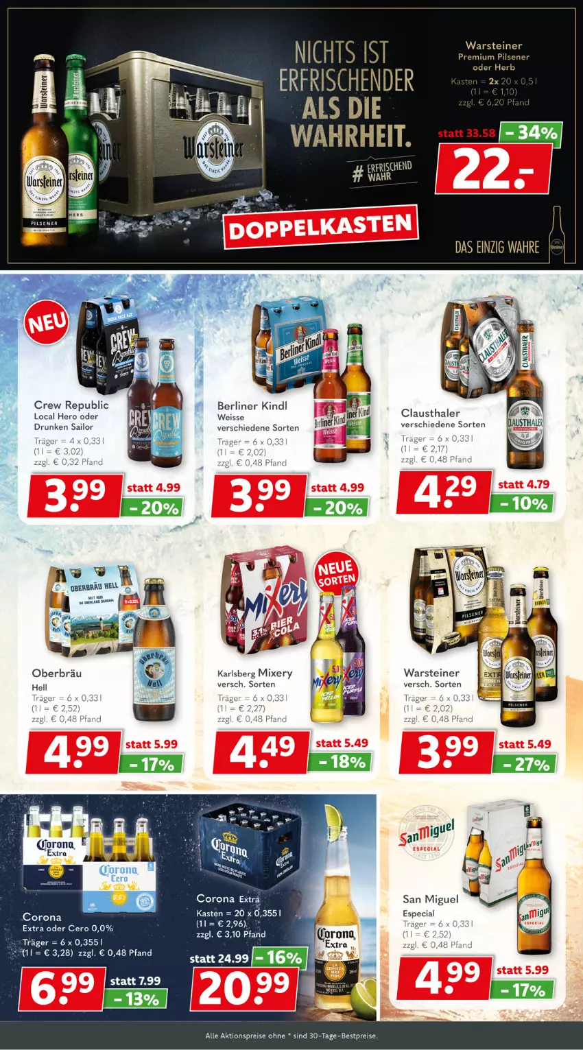 Aktueller Prospekt Getraenkeland - von 26.06 bis 08.07.2023 - strona 4 - produkty: aktionspreis, aust, berliner, berliner kindl, bestpreis, bestpreise, clausthaler, corona, eis, hero, karlsberg, karlsberg mixery, Mixer, mixery, reis, steiner, Ti, warsteiner