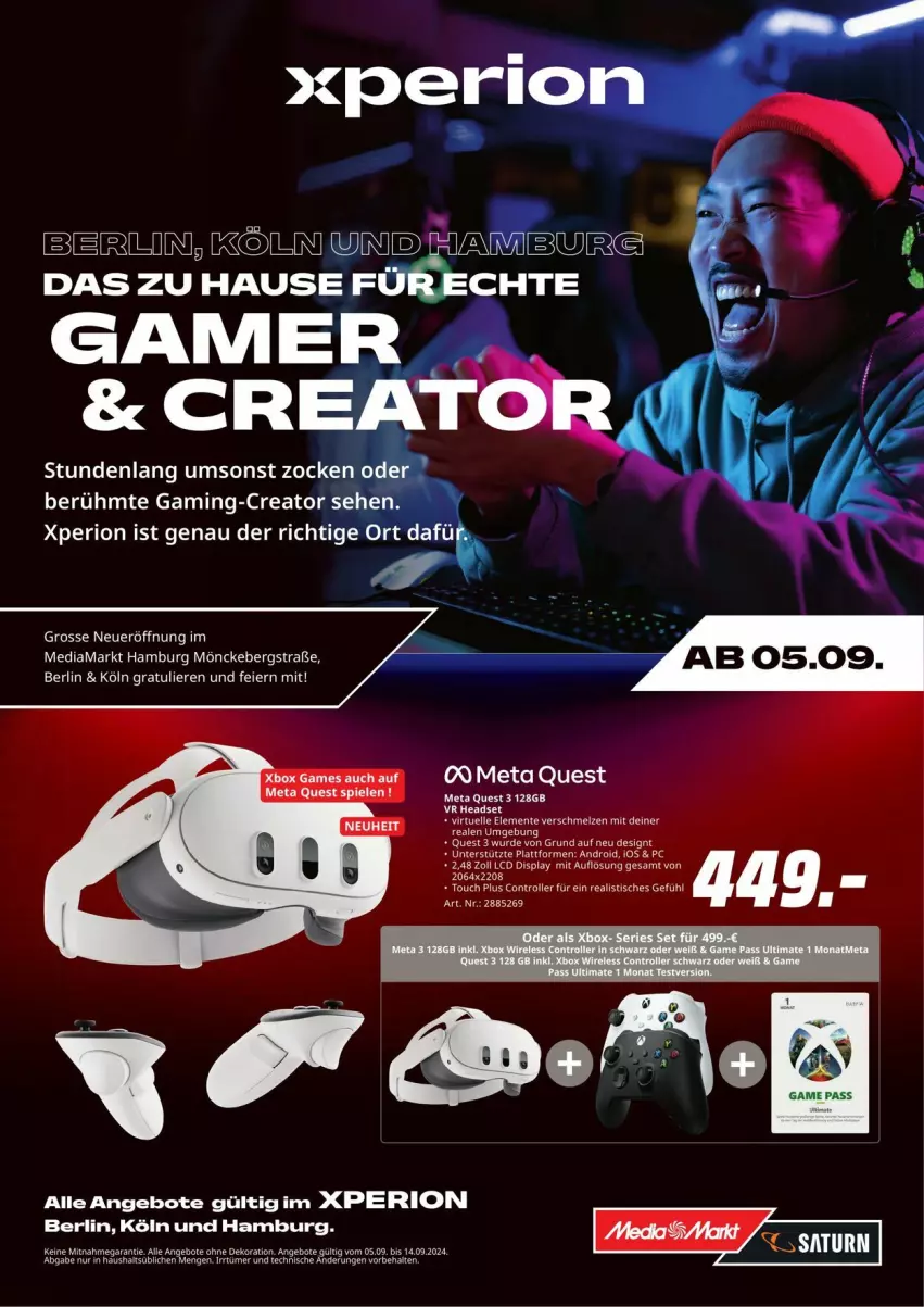 Aktueller Prospekt Media Markt - Prospekte - von 05.09 bis 19.09.2024 - strona 1 - produkty: angebot, angebote, dekoration, elle, ente, mediamarkt, Ti, ZTE