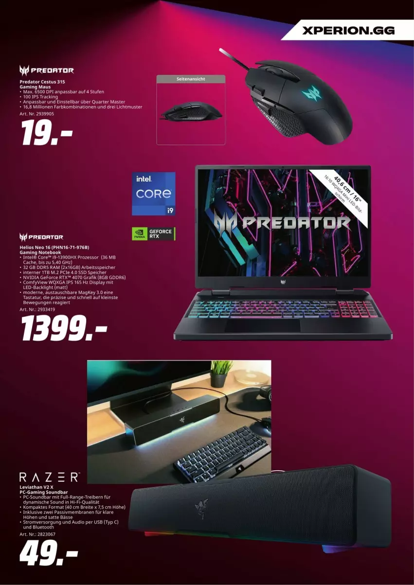 Aktueller Prospekt Media Markt - Prospekte - von 05.09 bis 19.09.2024 - strona 9 - produkty: aust, Brei, geforce, lion, Mode, nvidia, nvidia geforce, Ria, rtx, soundbar, ssd, Tastatur, Ti, usb