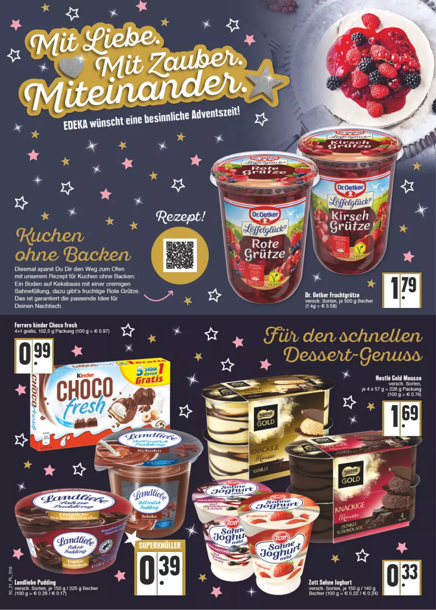 Aktueller Prospekt E Center - Angebote der Woche - von 13.12 bis 18.12.2021 - strona 16 - produkty: Becher, eis, frucht, grütze, keks, kuchen, LG, mousse, Ofen, rezept, Rote Grütze, sahne, tee, Ti, tisch