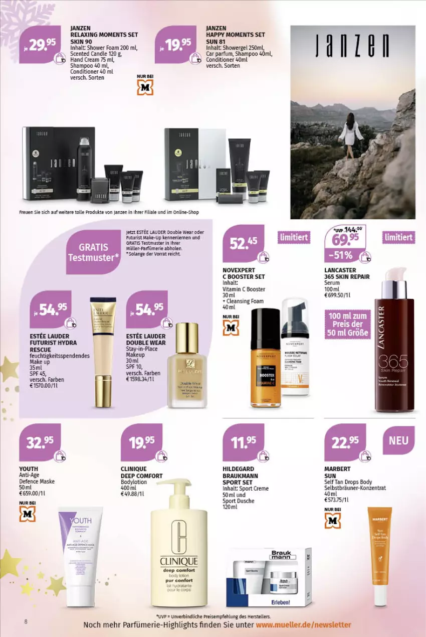 Aktueller Prospekt Mueller - Parfümerie Angebote - von 12.12 bis 31.12.2022 - strona 8 - produkty: body, bodylotion, braun, Clin, creme, dusche, eis, elle, ente, lancaster, lion, Lotion, make up, Make-up, Maske, Müller, parfum, reis, rel, rum, Serum, shampoo, Sport, tee, teller, Ti, vita, Vitamin C, Yo