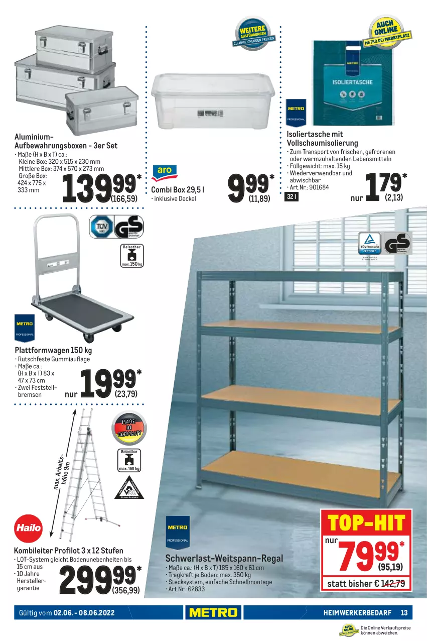 Aktueller Prospekt Metro - NonFood - von 02.06 bis 08.06.2022 - strona 13 - produkty: aufbewahrungsbox, decke, Deckel, eis, elle, kraft, lebensmittel, leine, LG, regal, reis, rwe, Sport, Tasche, teller, Ti, top-hit