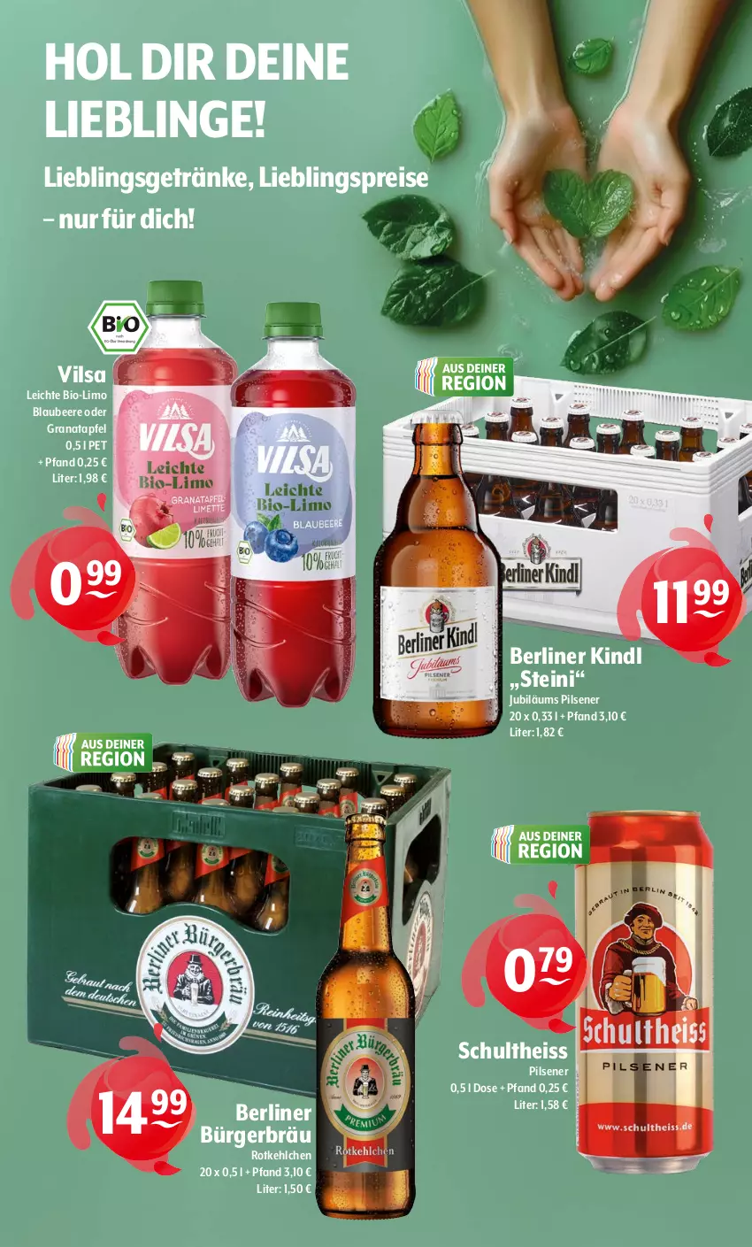 Aktueller Prospekt Getraenke Hoffmann - Prospekte - von 04.05 bis 09.05.2026 - strona 9 - produkty: apfel, beere, berliner, berliner kindl, bio, Blaubeer, blaubeere, eis, getränk, getränke, grana, granatapfel, Jubiläums, limo, pils, pilsener, Rana, reis, Schultheiss, vilsa