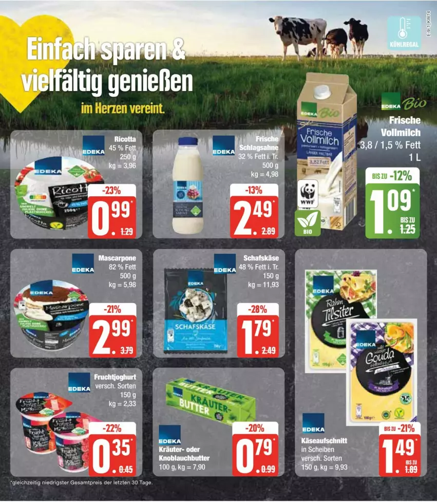 Aktueller Prospekt Edeka - Prospekte - von 01.04 bis 06.04.2024 - strona 13 - produkty: aufschnitt, butter, deka, eis, Käse, knoblauch, Knoblauchbutter, reis, Ti, ZTE