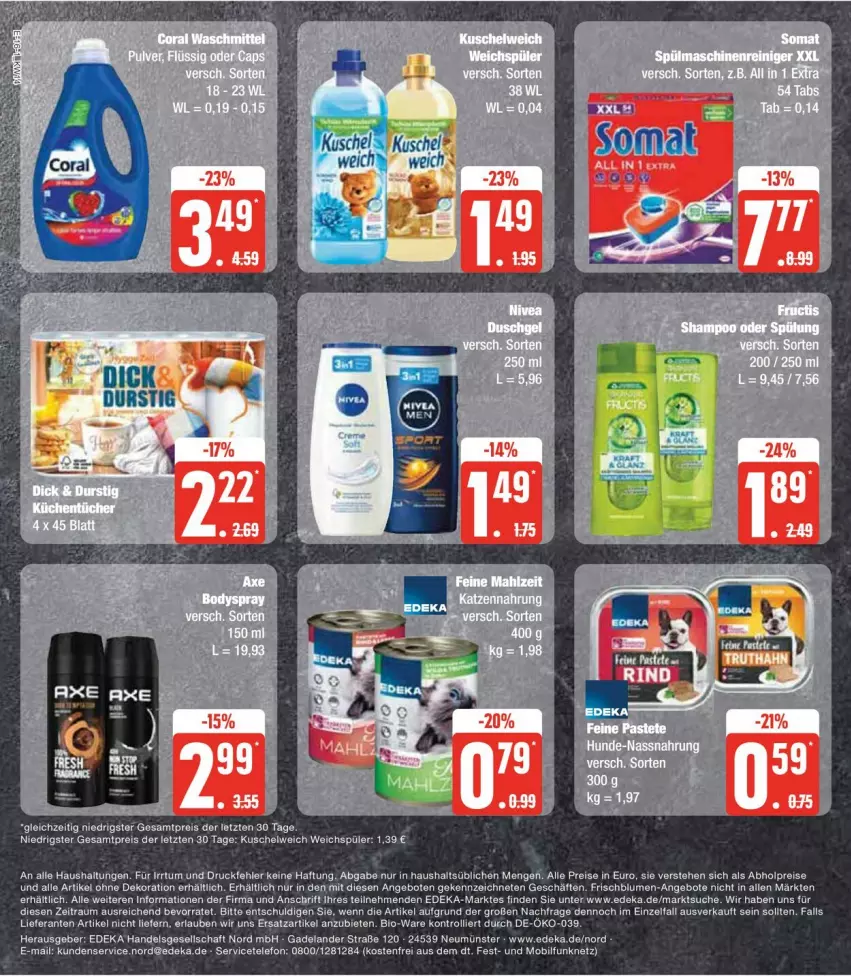 Aktueller Prospekt Edeka - Prospekte - von 01.04 bis 06.04.2024 - strona 20 - produkty: abholpreise, alle artikel ohne dekoration, angebot, angebote, bio, blume, blumen, deka, dekoration, eis, Elan, Kuschelweich, reis, telefon, Ti, trolli, weichspüler, ZTE