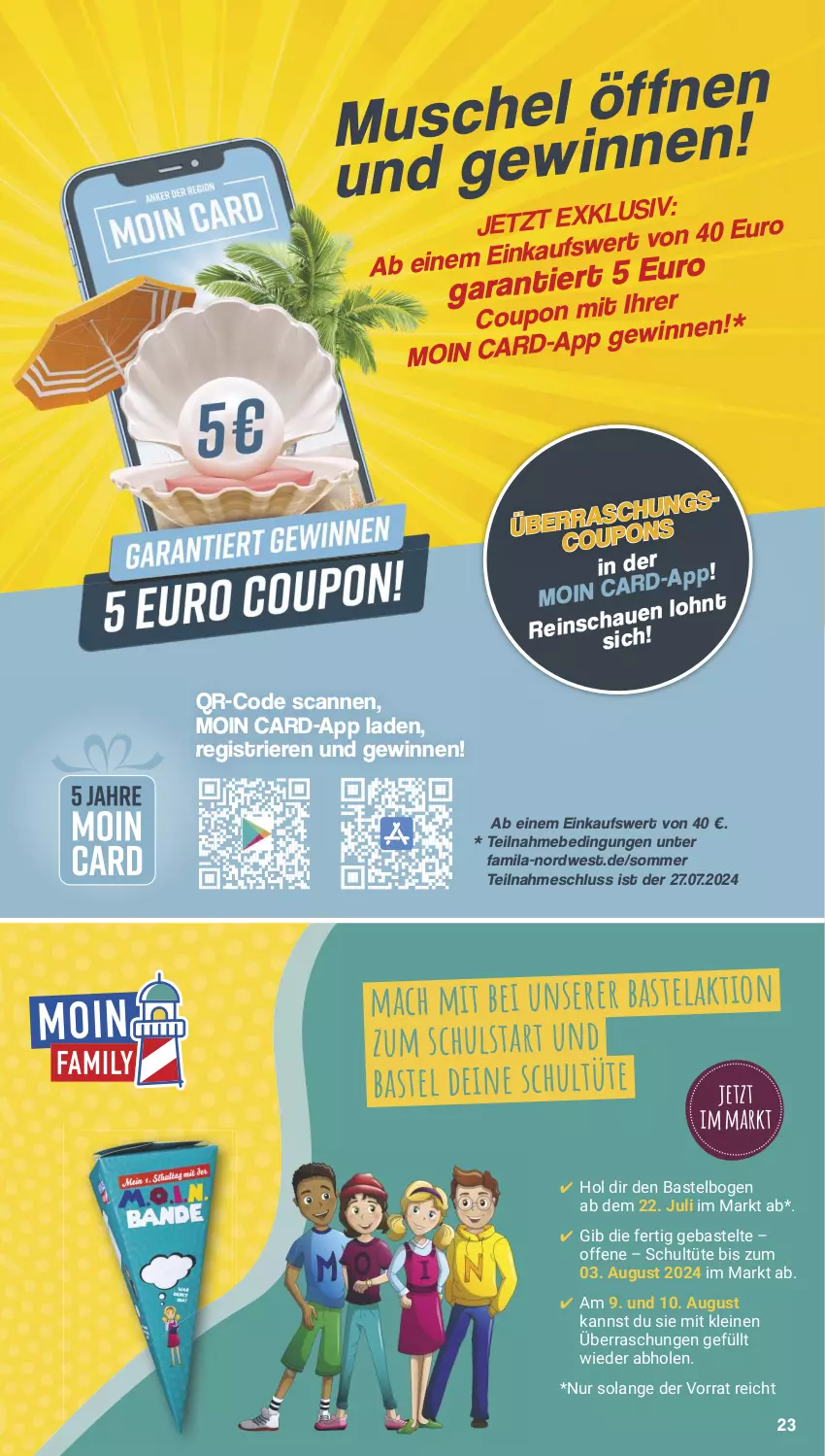 Aktueller Prospekt Famila - Prospekte - von 22.07 bis 27.07.2024 - strona 23 - produkty: coupon, leine, mac, Ti, Tüte