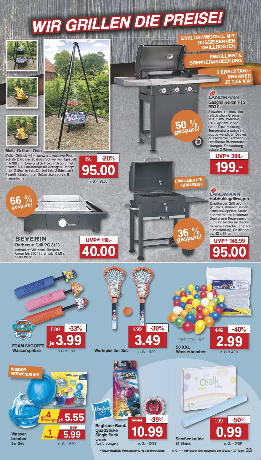 Aktueller Prospekt Famila - Prospekte - von 22.07 bis 27.07.2024 - strona 33 - produkty: barbecue, decke, Deckel, edelstahl, eintopf, eis, elle, feuerschale, filet, fisch, gasgrill, Glühwein, grill, grillfläche, grillrost, Holz, holzkohle, holzkohlegrill, Kohlegrill, Kreide, lachs, lack, lamm, LG, quad, reis, rwe, Schal, Schale, teller, thermometer, Ti, tisch, topf, wasser, wasserbomben, Wasserspritze, wein, ZTE