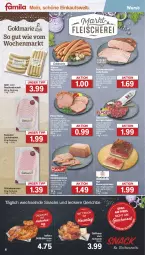 Gazetka promocyjna Famila - Prospekte - Gazetka - ważna od 27.07 do 27.07.2024 - strona 6 - produkty: auer, aufschnitt, axe, Bau, Bauer, Bauernschinken, braten, bratenaufschnitt, bratwurst, eintopf, eis, elle, fleisch, fleischkäse, gin, grill, grillhähnchen, grillhaxe, Hausmacher, Haxe, heidefrühstück, kartoffel, kartoffelsalat, Käse, kasseler, lachs, Lachsbraten, LG, mac, Meister, Müller, reis, rostbratwurst, saft, salami, salat, schinken, schinkenwurst, schnitten, schwein, schweine, schweinebraten, schweinefleisch, senf, serrano, snack, snacks, Spezi, Ti, topf, wein, weine, wiener, wiener würstchen, wurst, würstchen