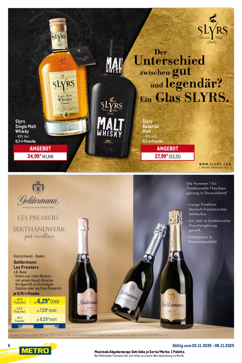 Aktueller Prospekt Metro - Starke Marken - von 03.11 bis 08.11.2025 - strona 6 - produkty: angebot, aperitif, Ardbeg, Bad, beere, beeren, Cognac, dessert, desserts, flasche, frucht, geldermann, getränk, getränke, Palette, Ria, salat, salate, scotch, scotch whisky, single malt, Ti, whisky