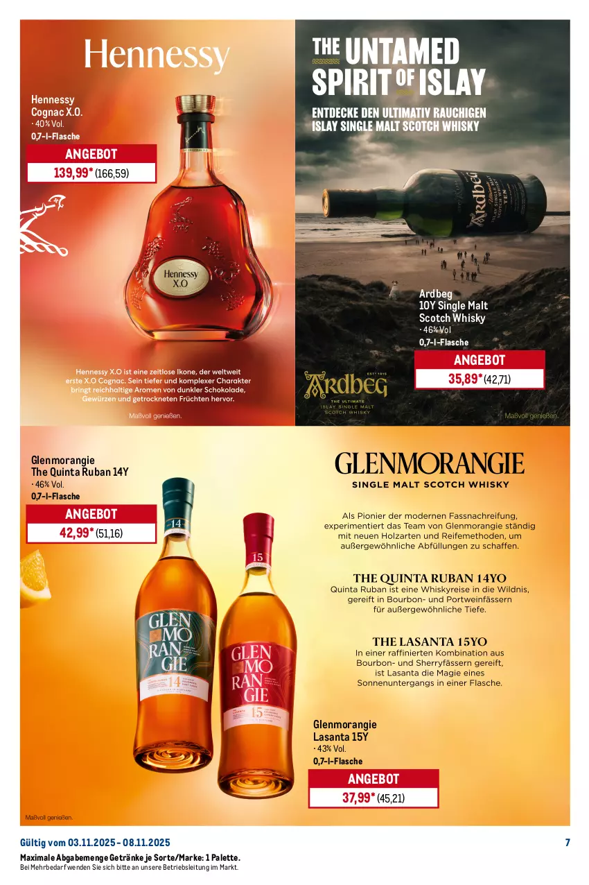 Aktueller Prospekt Metro - Starke Marken - von 03.11 bis 08.11.2025 - strona 7 - produkty: angebot, aperitif, Ardbeg, Bad, beere, beeren, Cognac, dessert, desserts, flasche, frucht, geldermann, getränk, getränke, Palette, Ria, salat, salate, scotch, scotch whisky, single malt, Ti, whisky