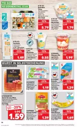 Gazetka promocyjna Kaufland - Prospekt - Gazetka - ważna od 09.08 do 09.08.2023 - strona 26 - produkty: ACC, angebot, apfel, Becher, beef, chia, corned beef, eis, emmentaler, fleisch, fleischwurst, Geflügel, getränk, gutfried, ingwer, jamón serrano, kaffee, Kalbsleber, Kalbsleberwurst, karamell, Käse, kasseler, knoblauch, latte, latte macchiato, leberwurst, LG, mac, macchiato, melone, melonen, mit knoblauch, pute, rohschinken, salat, sandwich, sauce, schinken, serrano, soja, sojasauce, Spezi, spitzenqualität, Sushi, Tapas, Ti, tisch, vanille, vita, wasa, wurst, wurst in selbstbedienung, Yo, ZTE, zwiebel, zwiebeln