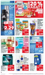 Gazetka promocyjna Kaufland - Prospekt - Gazetka - ważna od 09.08 do 09.08.2023 - strona 34 - produkty: Adidas, angebot, aust, balsam, beutel, bio, butter, creme, decke, deo, deospray, duschgel, eis, flasche, fleisch, garnier, gillette, gin, handcreme, Kinder, Labello, leine, Lippenpflege, mac, Maske, nivea, pantene, pantene pro-v, Paw Patrol, pro-v, Q10, quetschbeutel, Rasierklinge, rasierklingen, sensodyne, shampoo, Sheabutter, snack, snacks, Ti, tuc, tuchmaske, zahncreme, ZTE