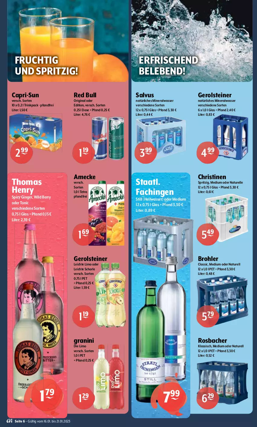 Aktueller Prospekt Getraenke Hoffmann - Prospekte - von 16.01 bis 21.01.2023 - strona 6 - produkty: alkohol, Alwa, amecke, asti, burgunder, cabernet, cabernet sauvignon, Cap, capri-sun, captain morgan, chantré, chardonnay, dornfelder, dry gin, elle, frucht, gerolsteine, gerolsteiner, gin, ginger, grand sud, granini, grill, grillo, hugo, kräuter, licor, licor 43, lillet, limo, merl, merlot, mineralwasser, monte, Montepulciano, natur, natürliches mineralwasser, original spiced gold, red bull, rel, sauvignon, schorle, sekt, Spezi, Staatl. Fachingen, steiner, thomas henry, Ti, tonic, vin de france, vodka, wasser, wein, weinbrand, Weißburgunder, Wild, wild berry, wilthener