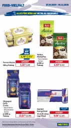 Gazetka promocyjna Metro - Wochen-Angebote - Gazetka - ważna od 01.11 do 01.11.2025 - strona 15 - produkty: angebot, bohne, caffè crema, coupon, drink, energy drink, ferrero, Ferrero Rocher, getränk, getränke, kaffee, lindor, lindt, melitta, Metro, mövenpick, Palette, red bull, röstkaffee, Ti