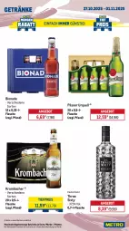Gazetka promocyjna Metro - Wochen-Angebote - Gazetka - ważna od 01.11 do 01.11.2025 - strona 16 - produkty: angebot, beere, beeren, bio, bionade, brut, cuvée, de blancs, eis, flasche, frucht, getränk, getränke, Gläser, kirsch, kirsche, kirschen, krombache, krombacher, mit frucht, Palette, perla, pfeffer, pfirsich, pils, pilsner, pilsner urquell, primitivo, reis, Three Sixty, Ti, tiefpreis, zonin