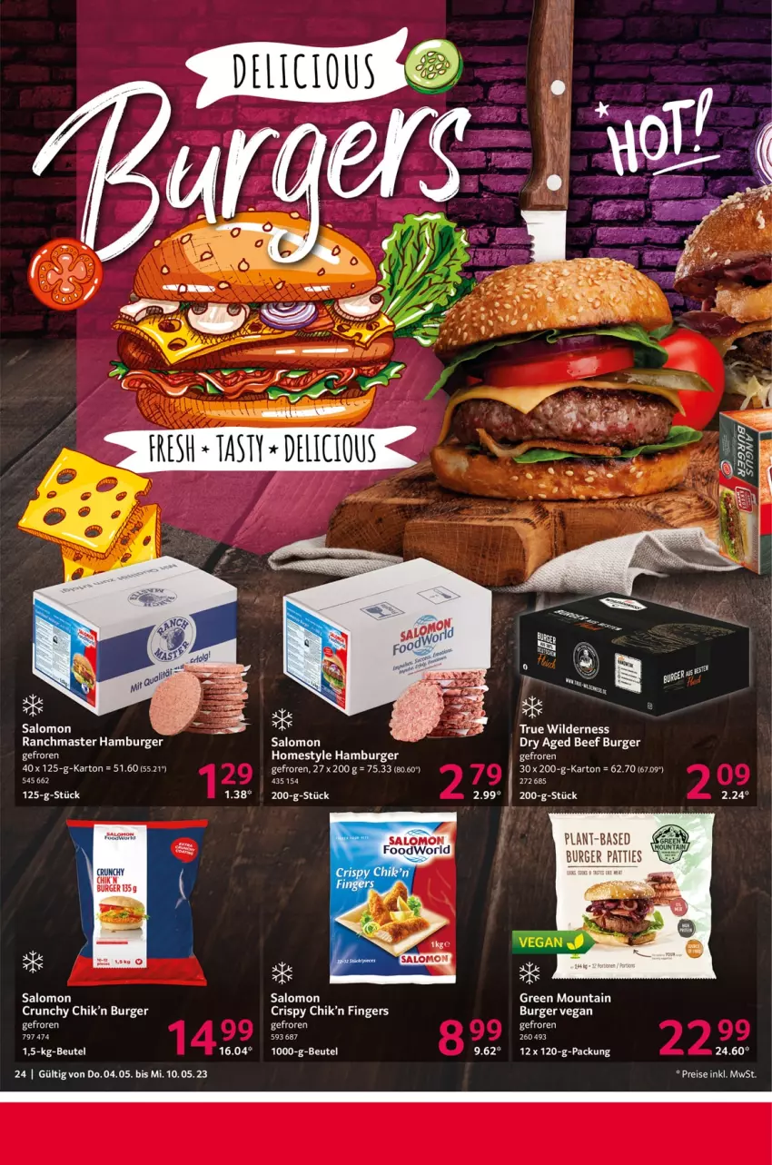 Aktueller Prospekt Selgros - Food - von 04.05 bis 10.05.2023 - strona 24 - produkty: beef, beutel, burger, eis, hamburger, reis, sac, salomon, Ti, Wild