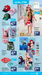 Gazetka promocyjna Aldi Nord - Von Montag - Gazetka - ważna od 22.06 do 22.06.2024 - strona 17 - produkty: ariel, Bad, Bau, baumwolle, Cap, decksohle, disney, elle, garnitur, handtuch, Jura, Mode, reine baumwolle, Ria, shirt, spider-man, T-Shirt, Ti, tuc, wolle