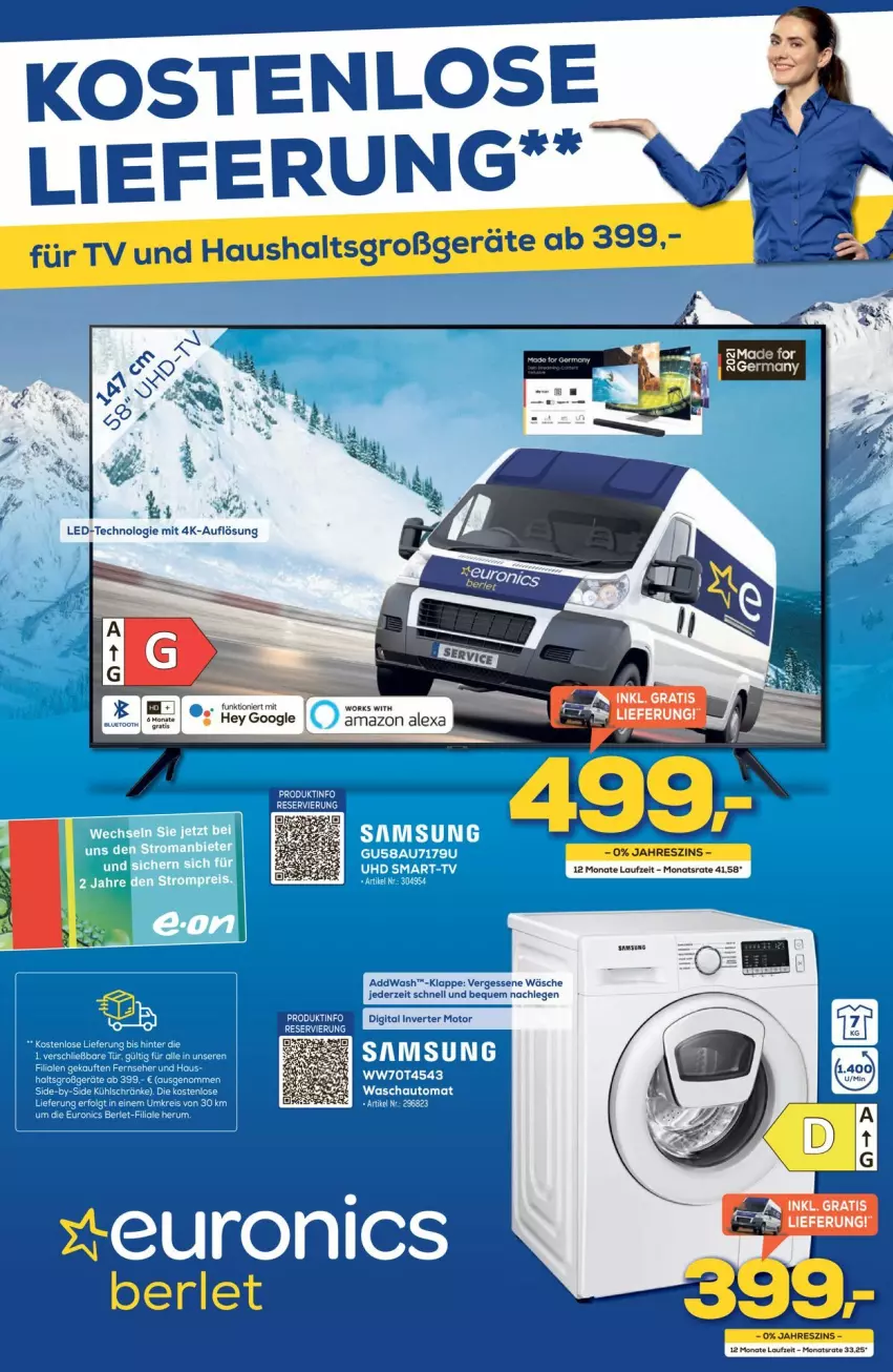 Aktueller Prospekt Euronics - Prospekte - von 12.01 bis 19.01.2022 - strona 1 - produkty: addwash, alexa, amazon alexa, auto, Samsung, tee, uhd