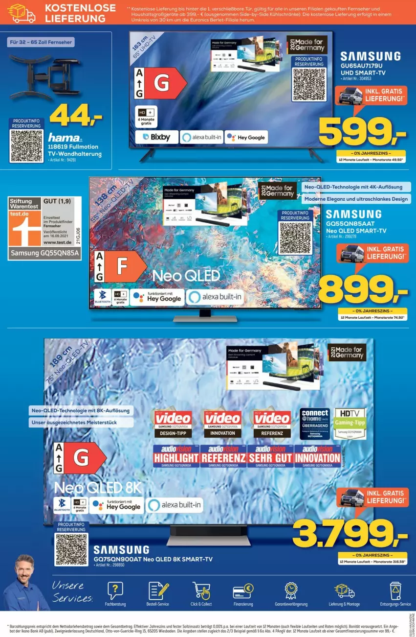 Aktueller Prospekt Euronics - Prospekte - von 12.01 bis 19.01.2022 - strona 2 - produkty: Bad, Bank, eis, elle, ente, fernseher, qled, reis, ring, Samsung, tee, Ti, uhd, Zelt