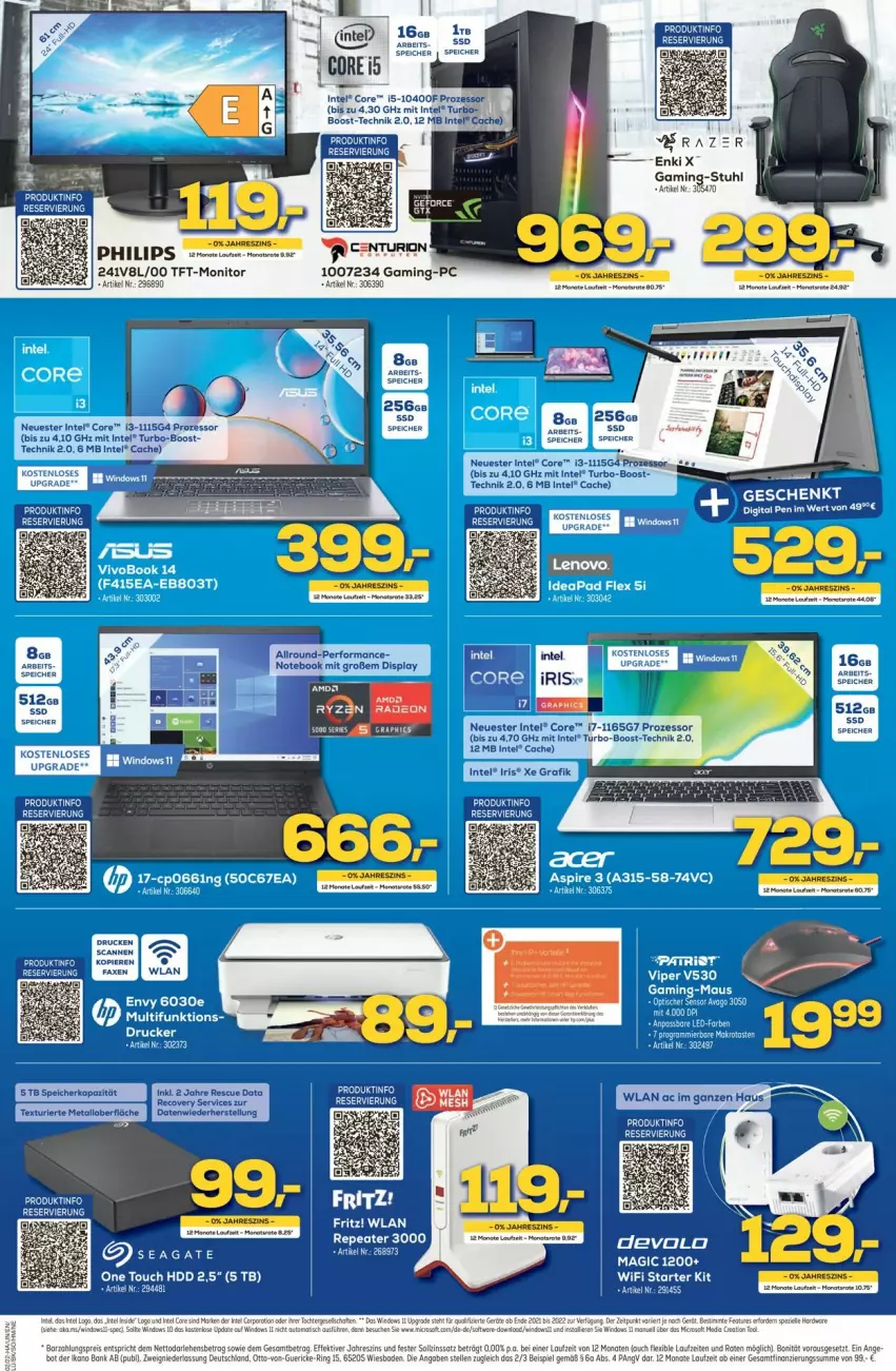 Aktueller Prospekt Euronics - Prospekte - von 12.01 bis 19.01.2022 - strona 5 - produkty: AEZ, deo, eis, elle, Ergee, gaming-pc, HDD, Intel, Maus, monitor, notebook, Philips, radeon, reis, ring, ryzen, ryzen radeon, stuhl, tee, Ti