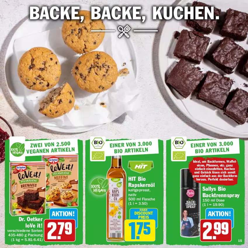 Aktueller Prospekt Hit - Prospekte - von 14.08 bis 02.09.2023 - strona 15 - produkty: auer, Backform, bio, discount, Dr. Oetker, eis, flasche, kuchen, pfanne, pfannen, reis, Ti, Waffeleisen