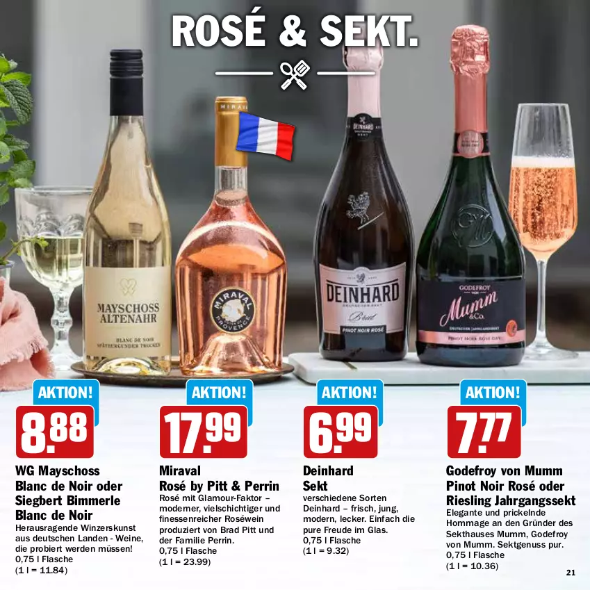 Aktueller Prospekt Hit - Prospekte - von 14.08 bis 02.09.2023 - strona 21 - produkty: bier, erde, finesse, flasche, jahrgangssekt, merl, Mode, mumm, nuss, Pinot, pinot noir, riesling, roséwein, sekt, Ti, wein, weine