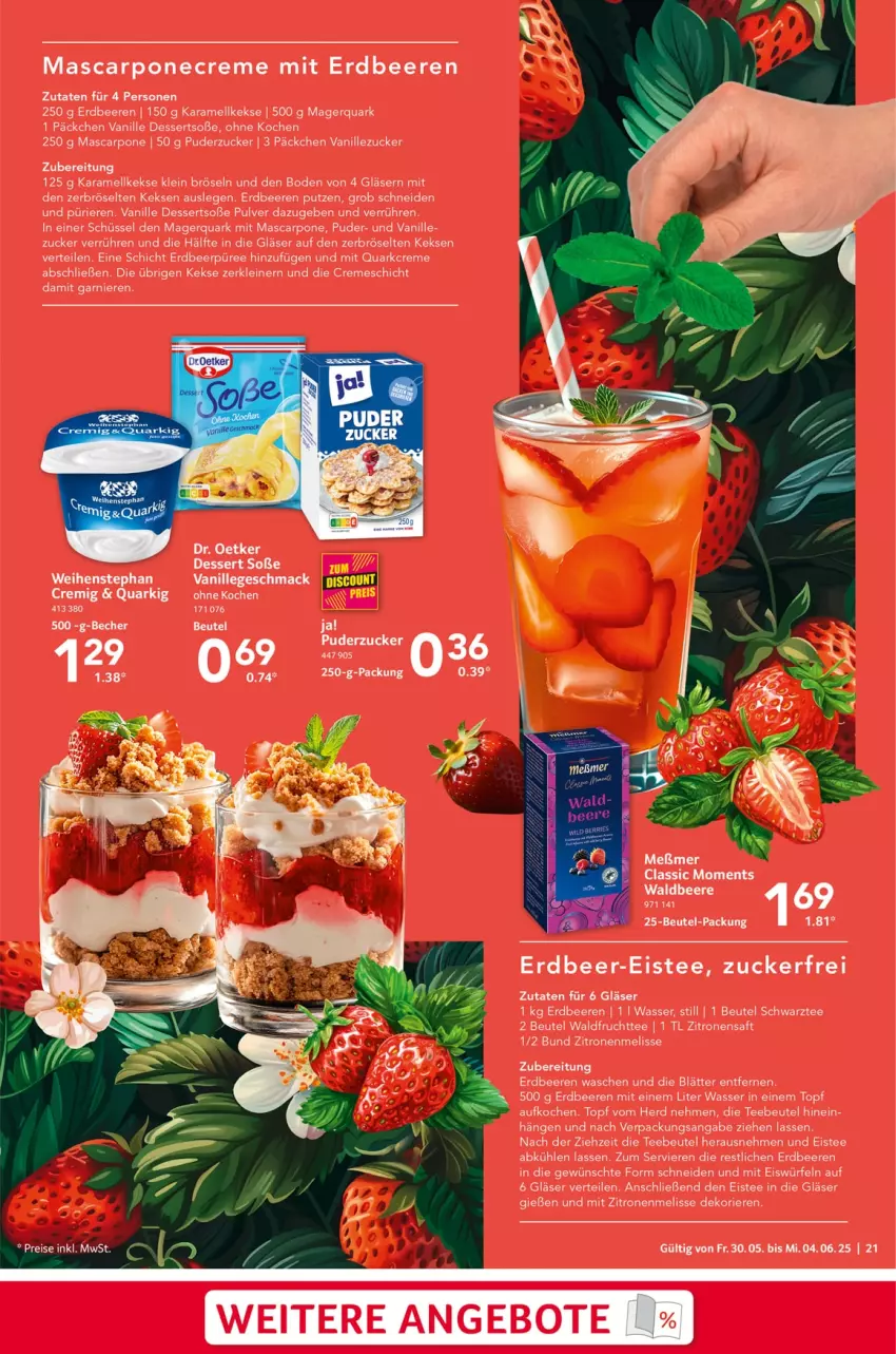 Aktueller Prospekt Selgros - Food - von 30.05 bis 04.06.2025 - strona 21 - produkty: angebot, angebote, beere, beeren, beutel, creme, dessert, desserts, Dr. Oetker, eis, eistee, eiswürfel, erdbeere, erdbeeren, frucht, garnier, Gläser, karamell, keks, kekse, leine, mac, mascarpone, püree, quark, Quarki, saft, schüssel, Soße, tee, Teebeutel, Ti, topf, vanille, wasser, weihenstephan, würfel, zitrone, zitronen, zitronensaft, ZTE, zucker