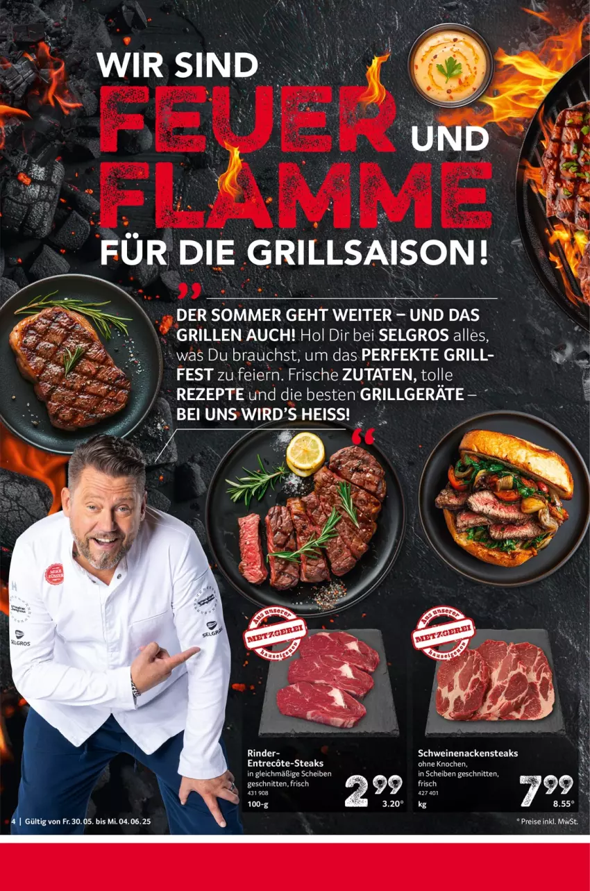 Aktueller Prospekt Selgros - Food - von 30.05 bis 04.06.2025 - strona 4 - produkty: eier, eis, grill, LG, Nackensteak, nackensteaks, Rauch, reis, rezept, rezepte, schnitten, schwein, schweine, schweinenacken, steak, steaks, Ti, wein, weine