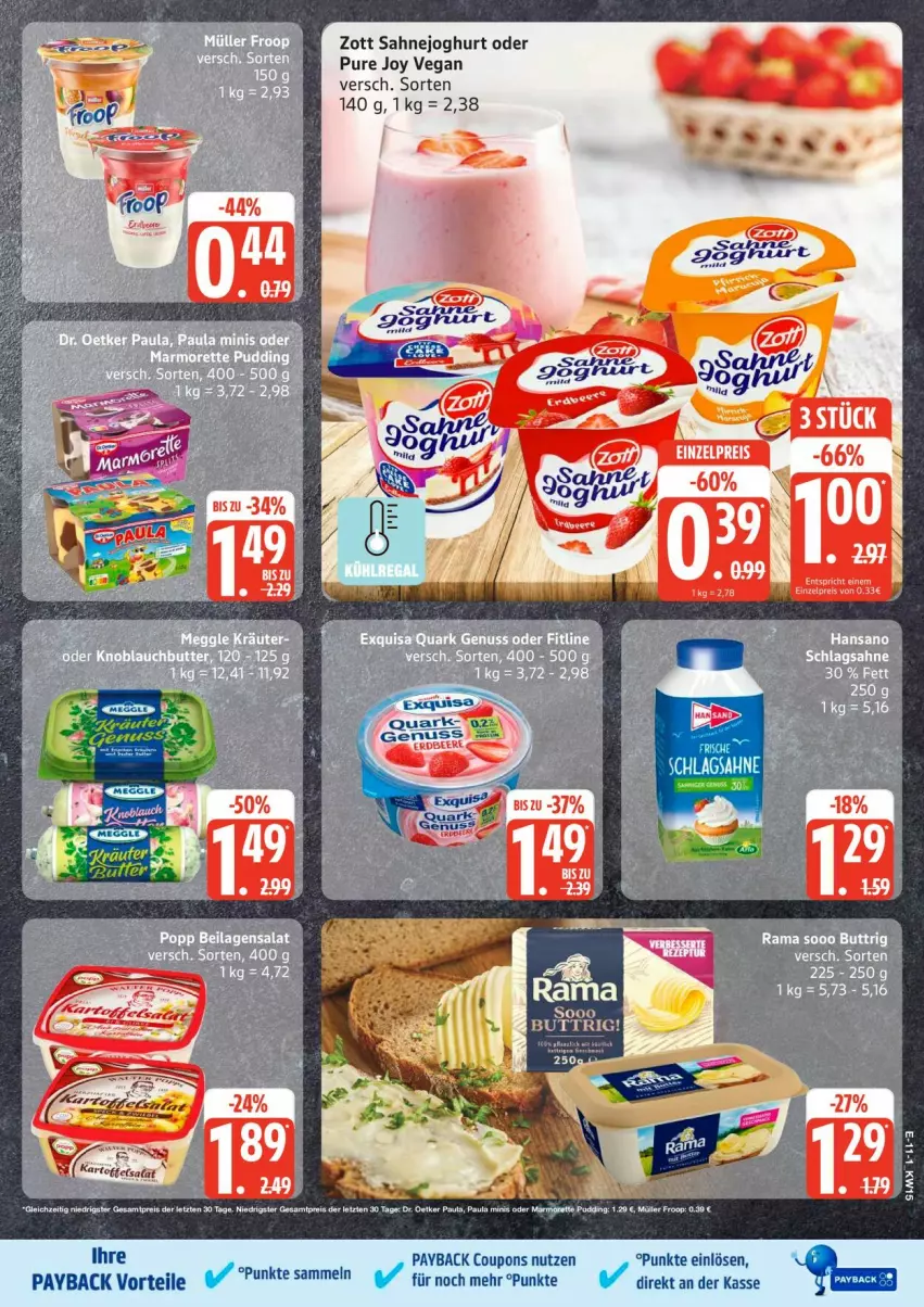 Aktueller Prospekt Edeka - Prospekte - von 06.04 bis 11.04.2026 - strona 11 - produkty: beere, coupon, coupons, eier, erdbeere, joghur, joghurt, nuss, payback, quark, sahne, Sahnejoghurt, zott