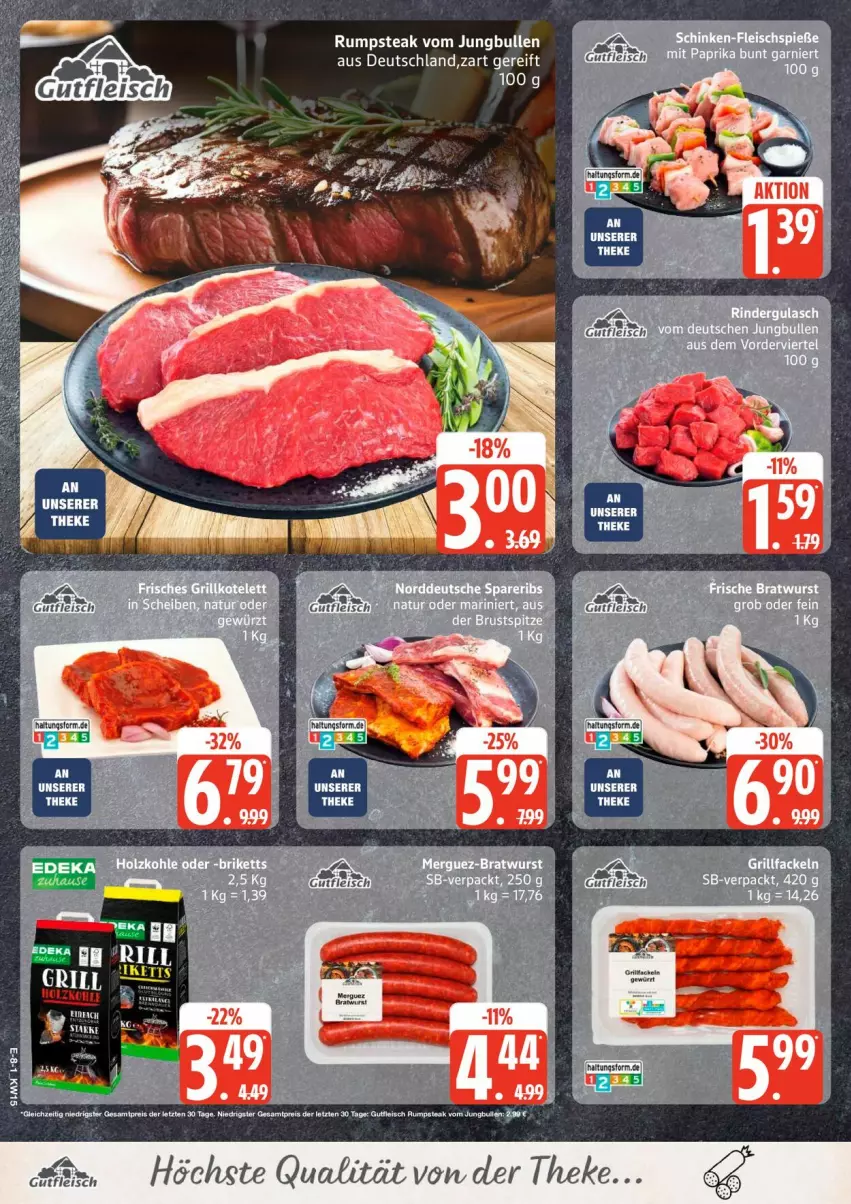 Aktueller Prospekt Edeka - Prospekte - von 06.04 bis 11.04.2026 - strona 8 - produkty: bratwurst, eis, fleisch, Fleischspieße, garnier, jungbullen, LG, Merguez-Bratwurst, mit paprika, paprika, rind, rinder, rum, rumpsteak, schinken, sim, steak, tee, wurst