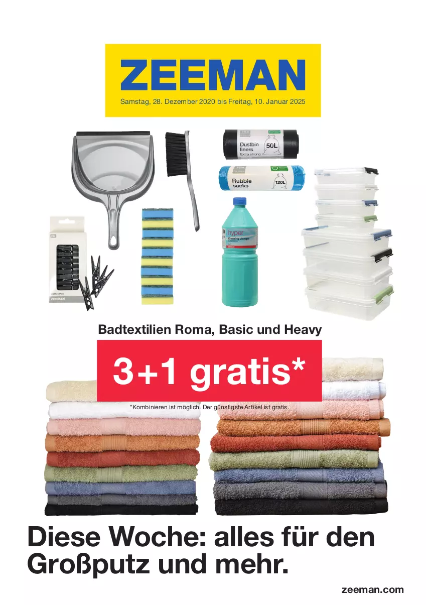 Aktueller Prospekt Zeeman - Prospekte - von 28.12.2020 bis 10.01.2025 - strona 1 - produkty: Bad, Badtextilien, Ti