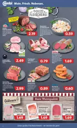 Gazetka promocyjna Combi - Prospekte - Gazetka - ważna od 19.02 do 19.02.2022 - strona 6 - produkty: aufschnitt, bockwurst, braten, brot, buch, creme, eier, eis, fleisch, gin, grill, gurke, gurken, Holz, kartoffel, kartoffeln, kasseler, kochschinken, kräuter, kräutern, lachs, Lachsbraten, mac, mandarine, mandarinen, Mantel, natur, nudel, nudeln, nudelsalat, nuss, Rauch, remoulade, rezept, rind, rinder, rindfleisch, salami, salat, salatcreme, schinken, schinkenspeck, schinkenwurst, schwein, schweine, serrano, Speck, Ti, tisch, tuc, wein, weine, wurst