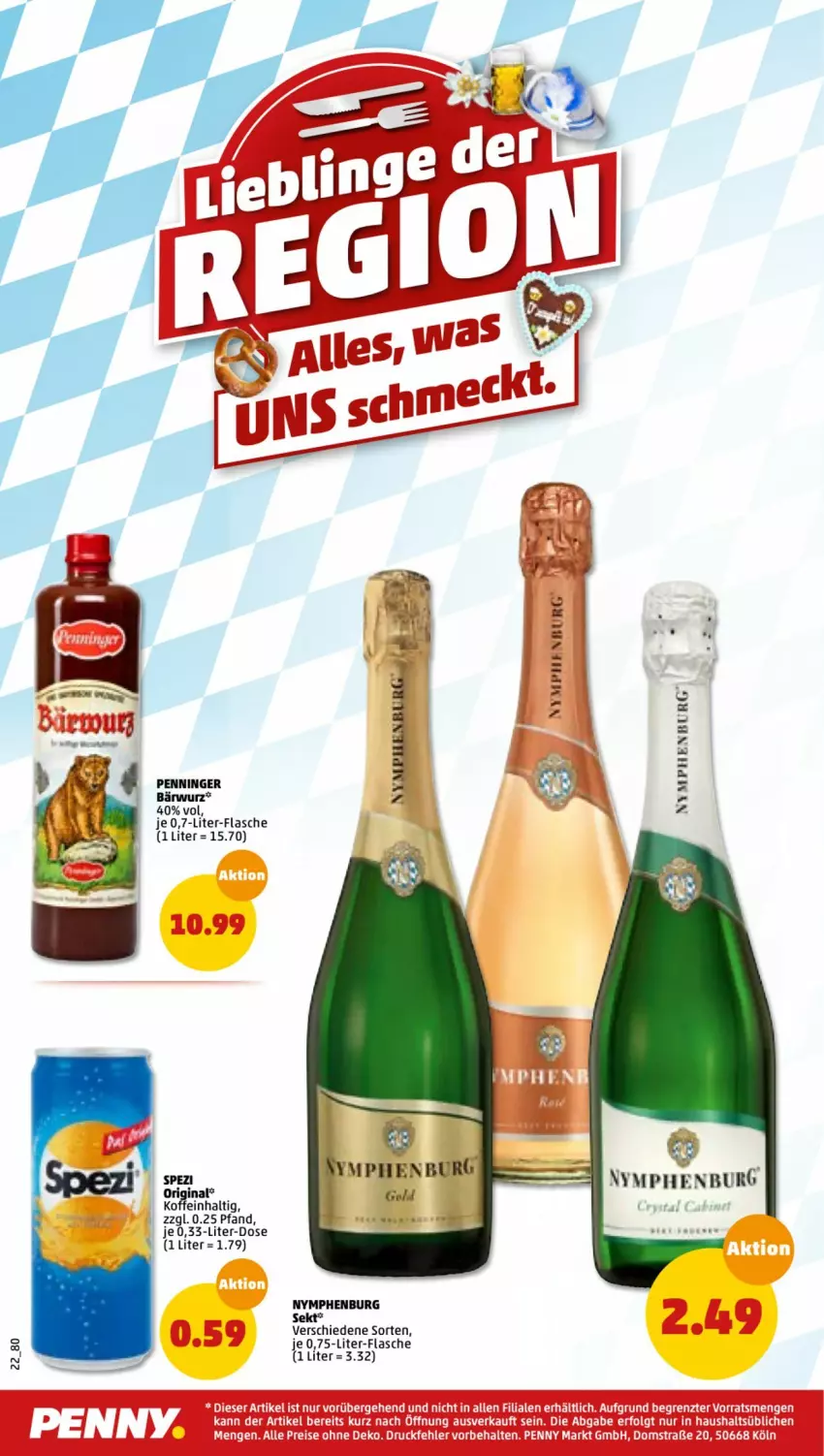 Aktueller Prospekt Penny - Prospekte - von 31.01 bis 05.02.2022 - strona 22 - produkty: flasche, gin, sekt, Spezi, Ti