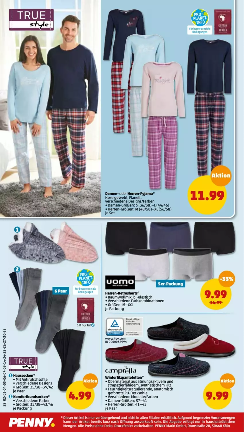 Aktueller Prospekt Penny - Prospekte - von 31.01 bis 05.02.2022 - strona 28 - produkty: aeg, asti, Bau, decksohle, dell, elle, Haussocken, hose, Mode, pantolette, pantoletten, rel, retroshorts, Ria, shorts, socken, Ti, tisch