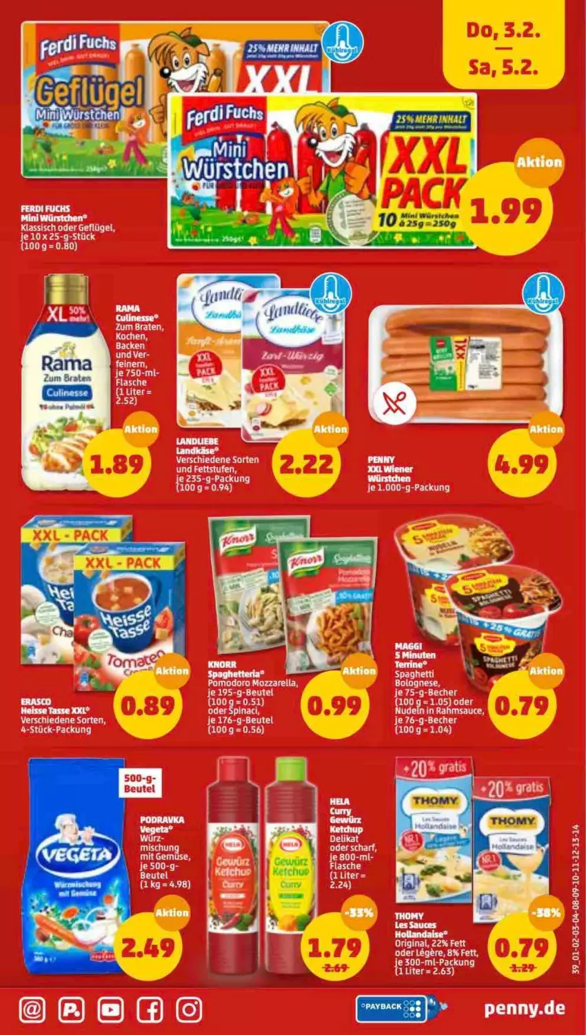 Aktueller Prospekt Penny - Prospekte - von 31.01 bis 05.02.2022 - strona 39 - produkty: braten, LG, mac, rama, tuc, würstchen, Yo