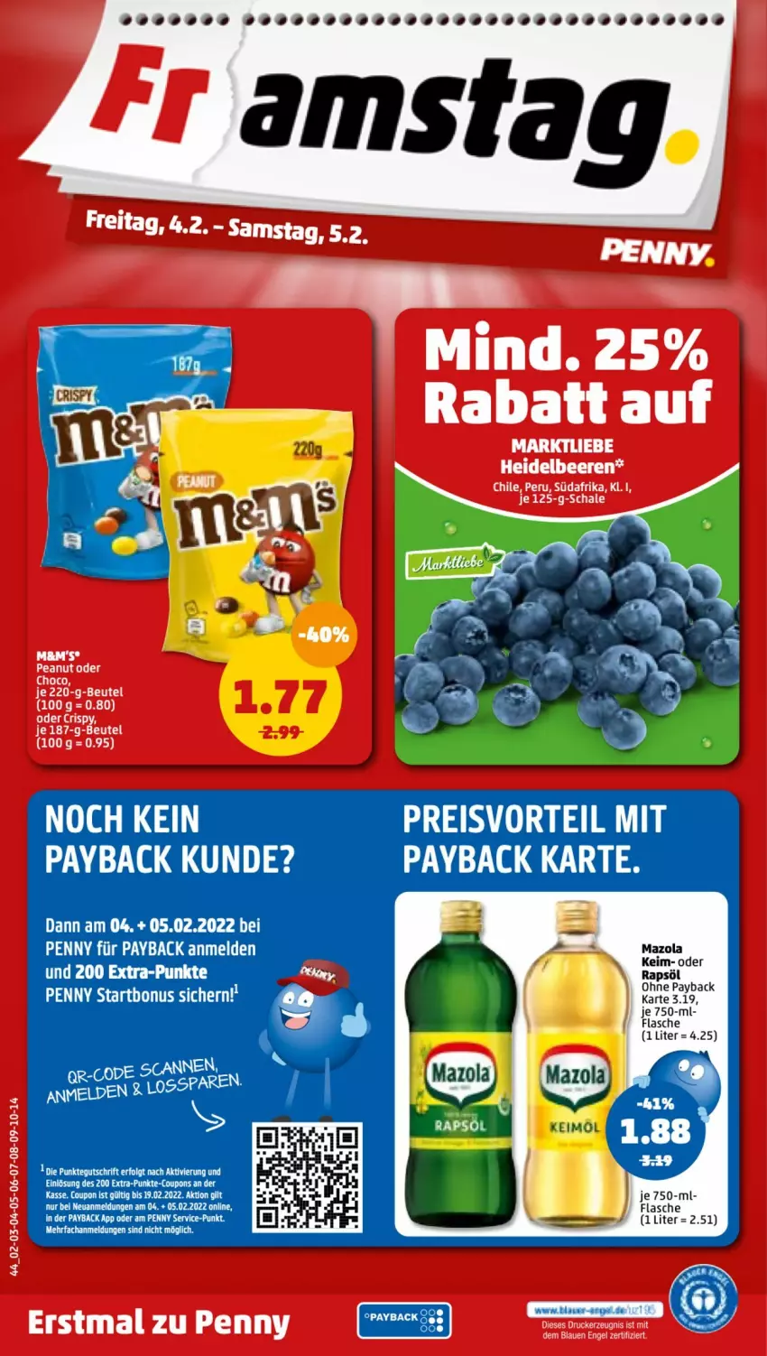 Aktueller Prospekt Penny - Prospekte - von 31.01 bis 05.02.2022 - strona 44 - produkty: auer, eis, flasche, LG, mazola, payback, preisvorteil, rapsöl, reis, tee, Ti