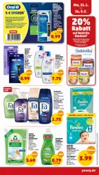 Gazetka promocyjna Penny - Prospekte - Gazetka - ważna od 05.02 do 05.02.2022 - strona 19 - produkty: aloe vera, aufsteckbürsten, baby-dry, beutel, bürste, bürsten, dusche, feuchttücher, flasche, flüssigseife, Frosch, geschirr, gillette, gin, lack, olive, oral-b, oralb, palmolive, pampers, Seife, shampoo, swirl, Ti, tücher, venus, vita, vitality, waschmittel, windeln