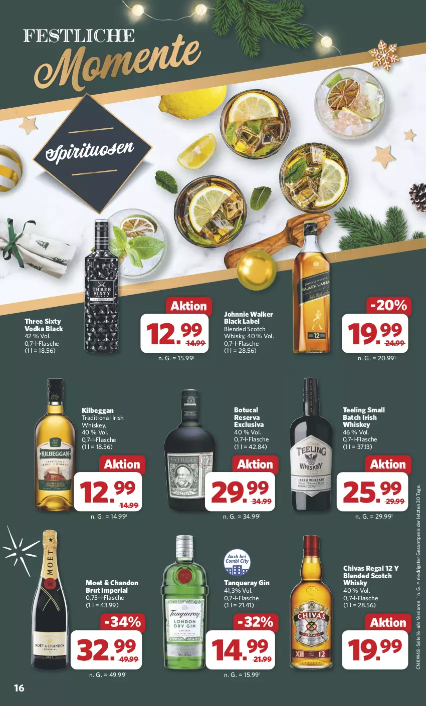 Aktueller Prospekt Combi - Prospekte - von 25.11 bis 30.11.2024 - strona 17 - produkty: black label, blended scotch, blended scotch whisky, brut, eis, flasche, gin, irish whiskey, johnnie walker, kilbeggan, lack, moet, regal, reis, Ria, scotch, scotch whisky, spirituosen, Tanqueray, tee, Three Sixty, Ti, tuc, vodka, whiskey, whisky, ZTE