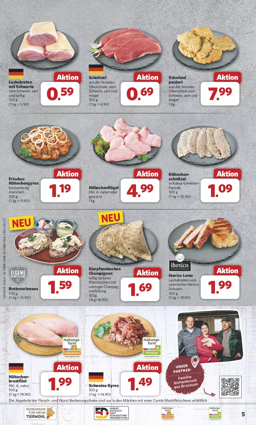 Aktueller Prospekt Combi - Prospekte - von 25.11 bis 30.11.2024 - strona 5 - produkty: angebot, angebote, braten, brustfilet, champignon, eier, eis, filet, fleisch, Fleischerei, gewürz, gyros, hähnchenbrust, hähnchenbrustfilet, hähnchenflügel, Hähnchengyros, Hähnchenschnitzel, kokos, küche, Küchen, kuchen, lachs, Lachsbraten, limette, limetten, Maus, Mett, metten, natur, Pfannkuchen, saft, Schal, Schale, Schere, schnitzel, schwein, schweine, Ti, wein, weine, wurst