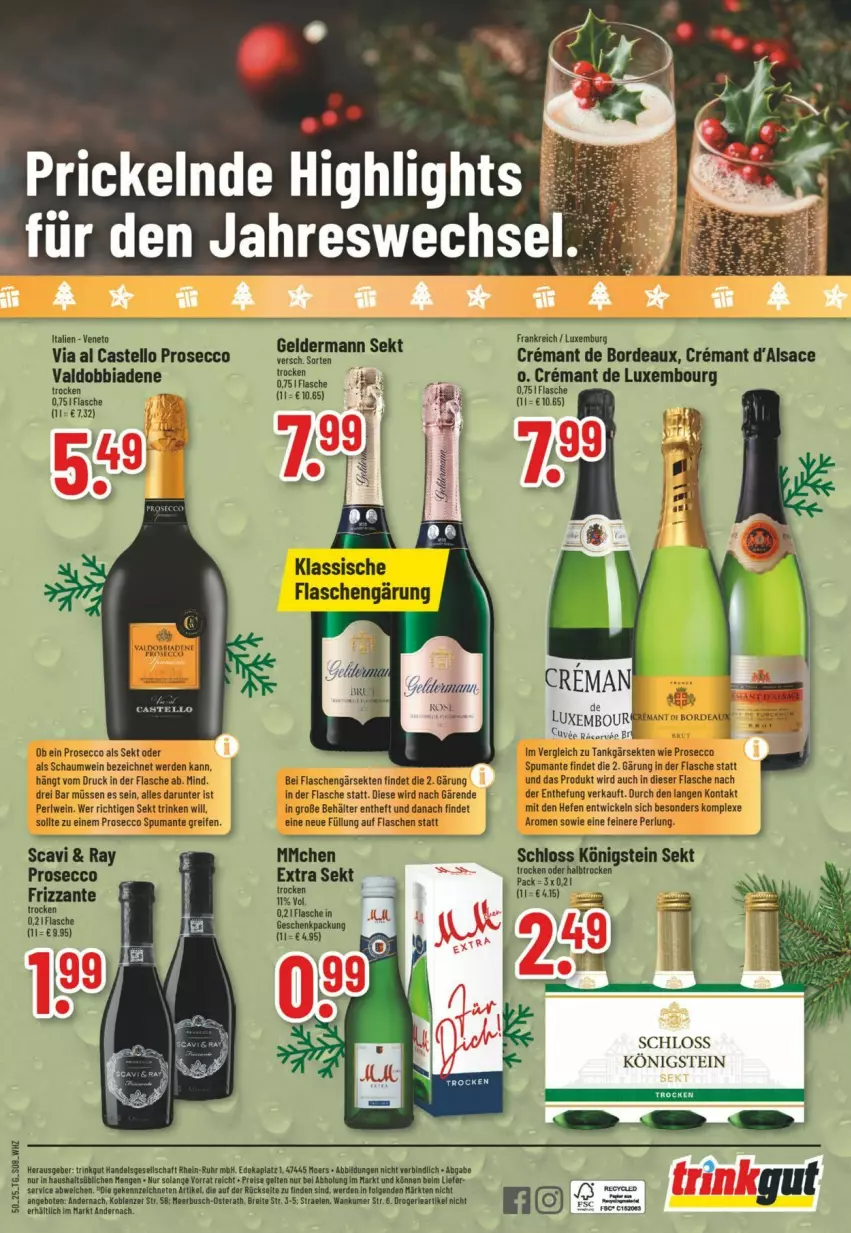 Aktueller Prospekt Trinkgut - Prospekte - von 07.12 bis 13.12.2025 - strona 14 - produkty: Behälter, Brei, deka, ecco, ente, erde, flasche, frizzante, geldermann, Hefe, prosecco, puma, reifen, sac, sekt, spumante, Ti, valdo, wein, WICK