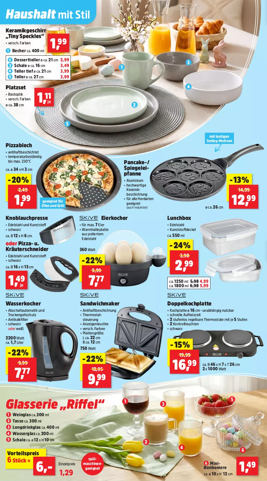 Aktueller Prospekt Thomas Philipps - von 23.03 bis 28.03.2026 - strona 16 - produkty: auto, Becher, Bonboniere, decke, Deckel, dessert, Dessertteller, drink, edelstahl, eier, Eierkocher, eis, elle, geschirr, grill, herdarten, HP, knoblauch, Knoblauchpresse, Kocher, kräuter, latte, Leuchte, leuchten, lunchbox, Lusti, Ofen, pfanne, pizza, reis, sandwich, Schal, Schale, Speck, spiegel, spülmaschinen, tasse, teller, thermostat, Ti, vorteilspreis, wasser, wasserkocher, wein