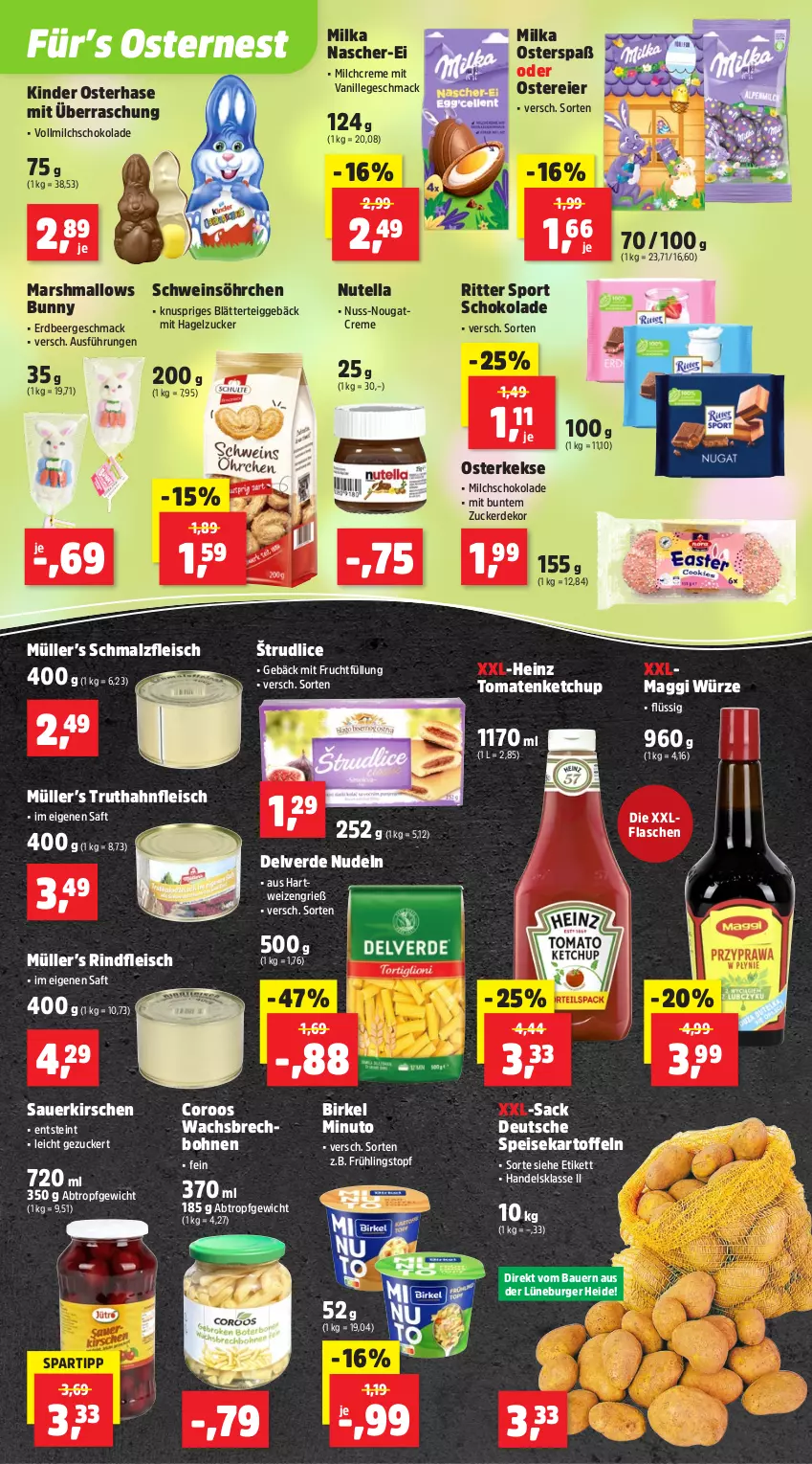 Aktueller Prospekt Thomas Philipps - von 23.03 bis 28.03.2026 - strona 21 - produkty: auer, Bau, Bauer, birkel, blätterteig, blätterteiggebäck, bohne, bohnen, burger, creme, eier, eis, erde, flasche, fleisch, frucht, hartweizen, heinz, kartoffel, kartoffeln, keks, kekse, ketchup, Kinder, kirsch, kirsche, kirschen, mac, maggi, maggi würze, malz, mars, milch, milka, mit frucht, Müller, Nougatcreme, nudel, nudeln, nuss, nutella, rind, rindfleisch, ritter, ritter sport, sac, saft, sauerkirschen, Schmalz, schoko, schokolade, schwein, spartipp, speisekartoffeln, Sport, Ti, tomate, tomaten, tomatenketchup, topf, truthahn, vanille, vollmilch, wein, zucker